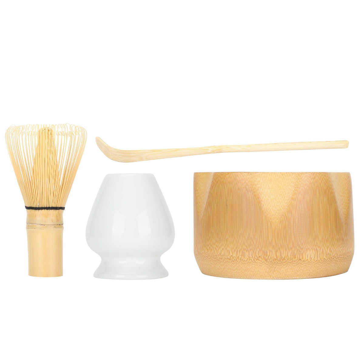 Matcha Making Tool Set Bamboo Tea Whisk Tea Scoop Bowl Ceramic Tea Whisk Holder Teaware Set