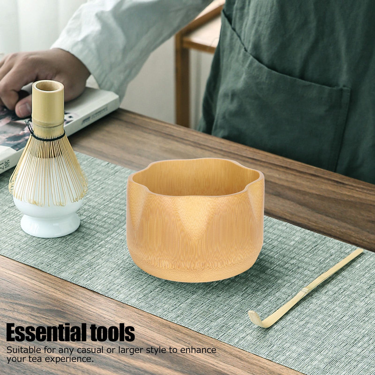 Matcha Making Tool Set Bamboo Tea Whisk Tea Scoop Bowl Ceramic Tea Whisk Holder Teaware Set