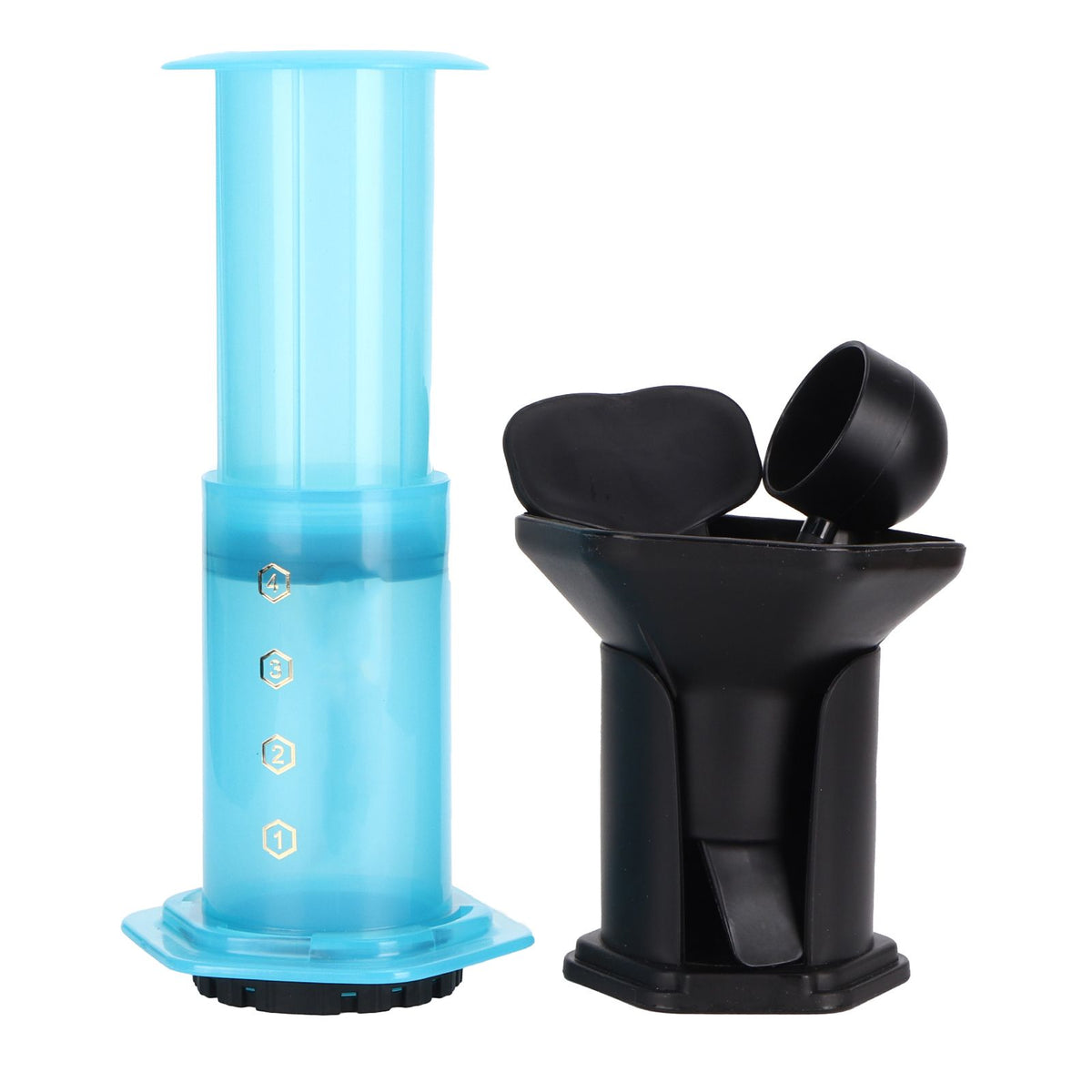 Coffee Press Portable Coffee Maker Household Press Drip Coffee Machine with 400Pcs Filter PaperBlue