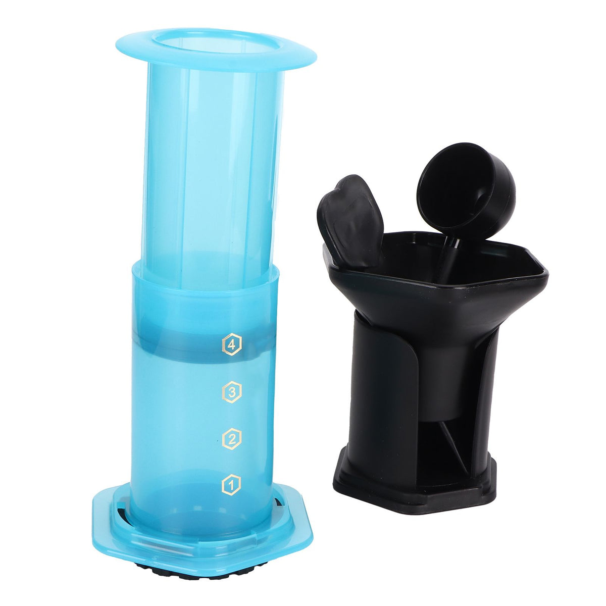 Coffee Press Portable Coffee Maker Household Press Drip Coffee Machine with 400Pcs Filter PaperBlue