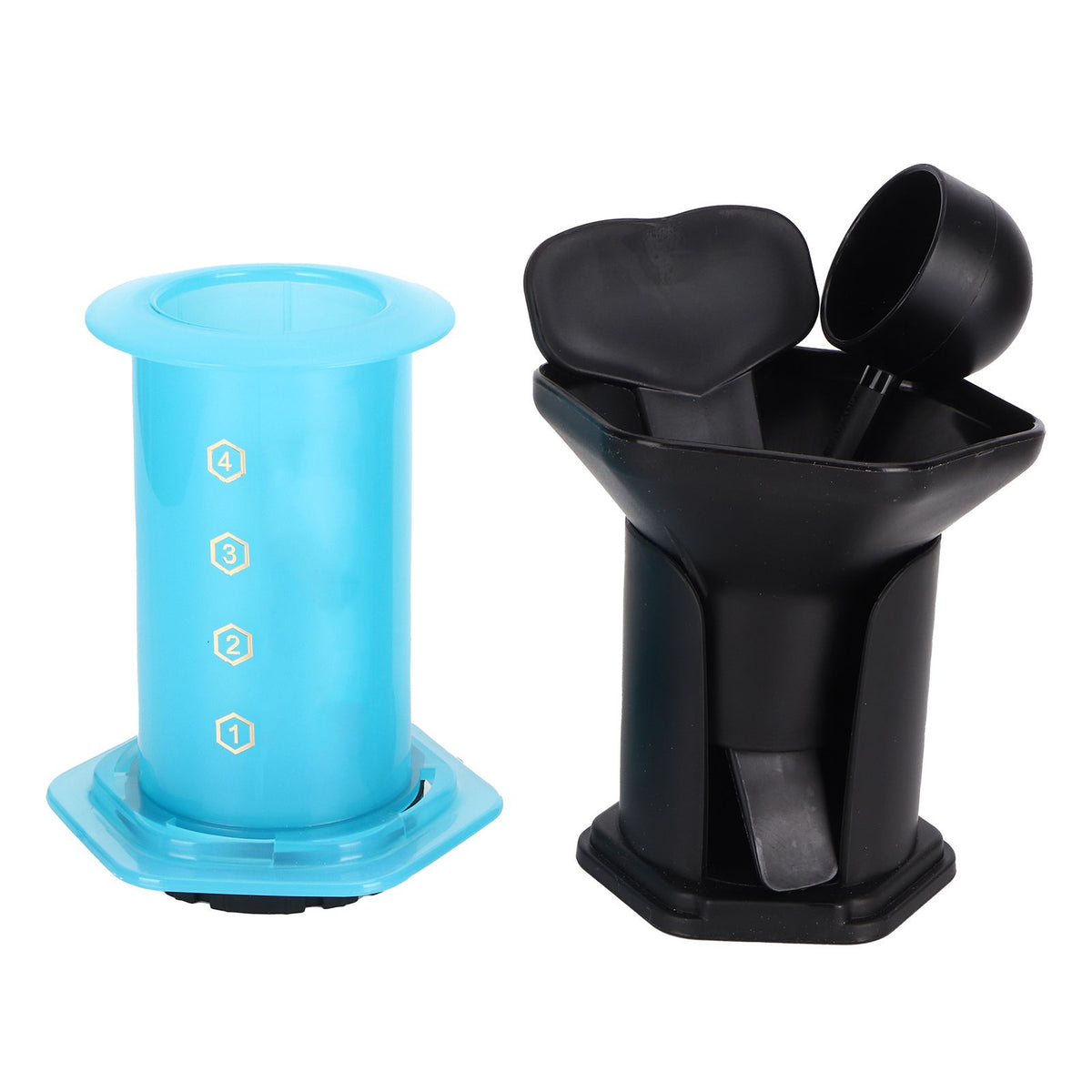 Coffee Press Portable Coffee Maker Household Press Drip Coffee Machine with 400Pcs Filter PaperBlue