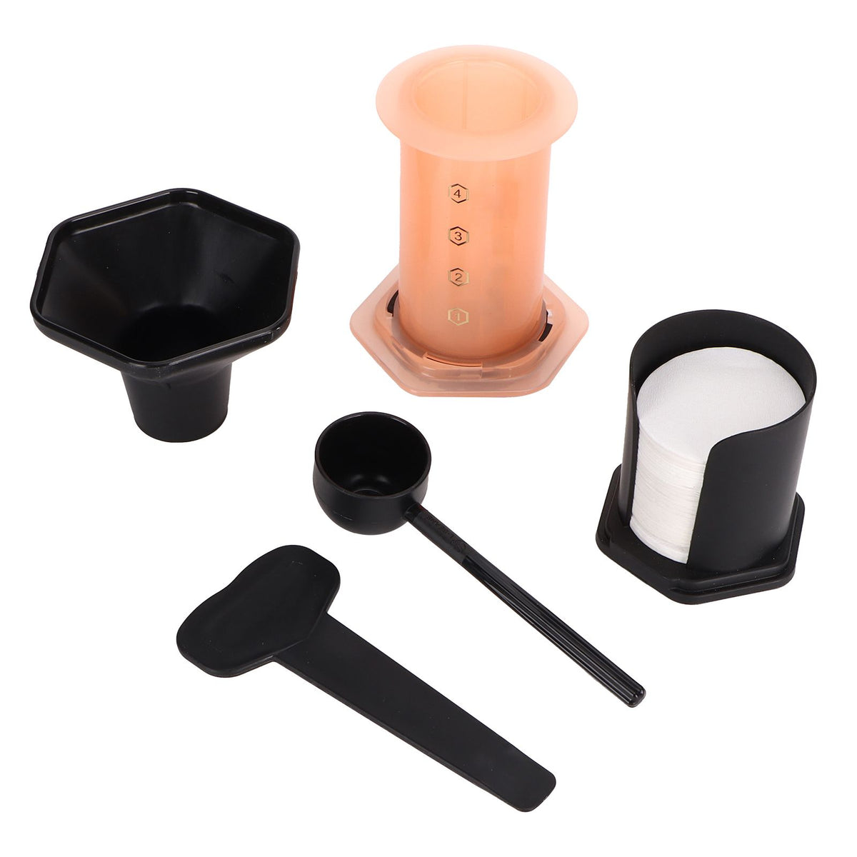 Coffee Press Portable Coffee Maker Household Press Drip Coffee Machine with 400Pcs Filter PaperOrange