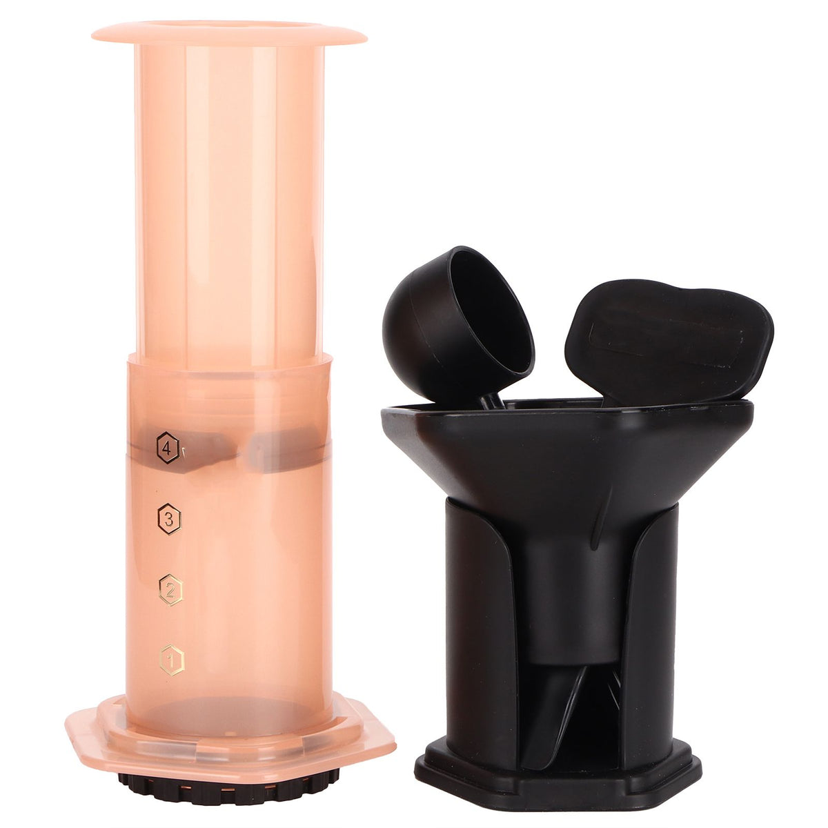 Coffee Press Portable Coffee Maker Household Press Drip Coffee Machine with 400Pcs Filter PaperOrange
