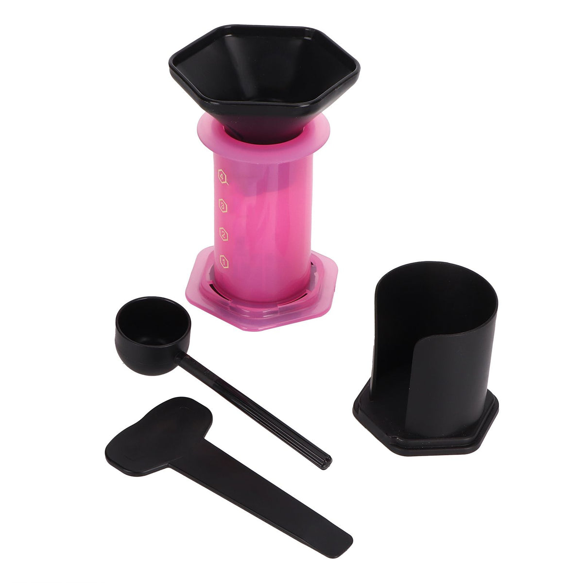 Coffee Press Portable Coffee Maker Household Press Drip Coffee Machine with 400Pcs Filter PaperPink