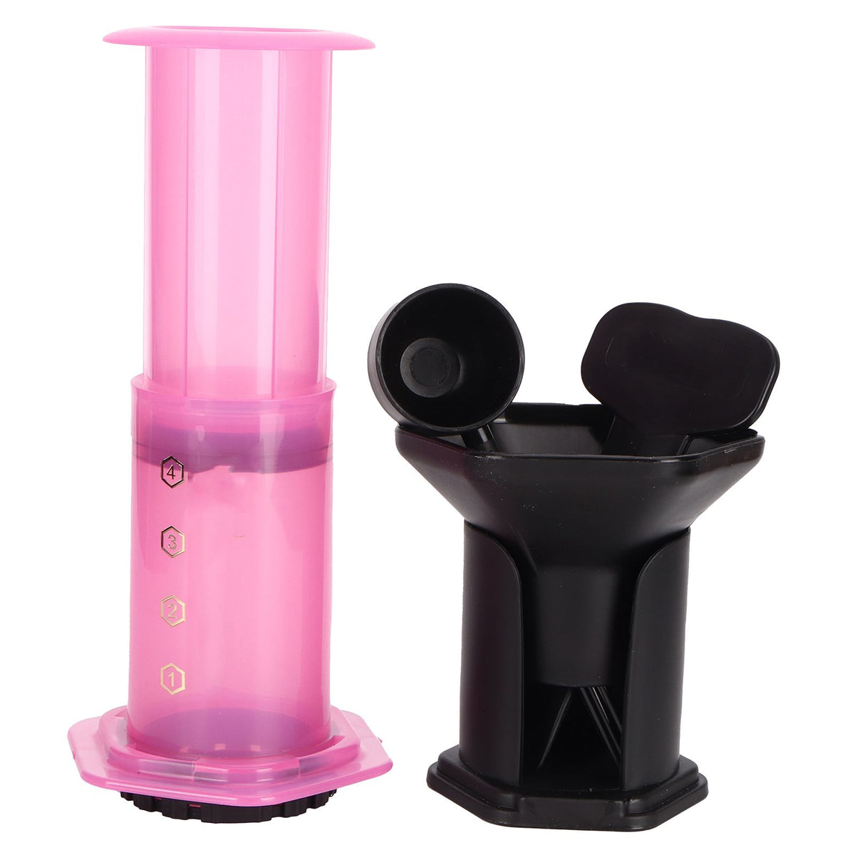 Coffee Press Portable Coffee Maker Household Press Drip Coffee Machine with 400Pcs Filter PaperPink