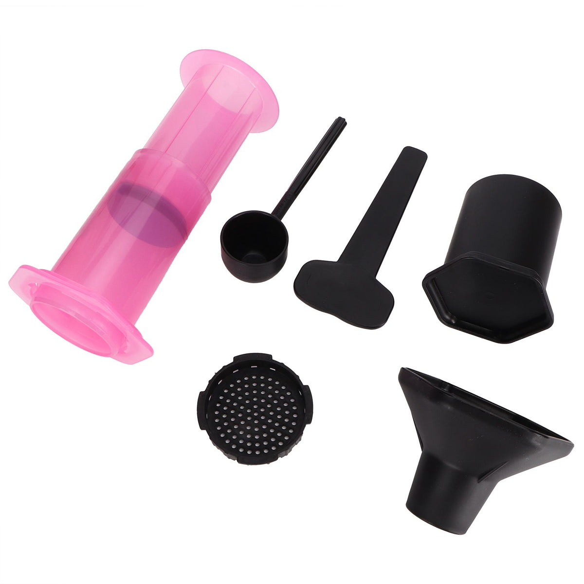 Coffee Press Portable Coffee Maker Household Press Drip Coffee Machine with 400Pcs Filter PaperPink