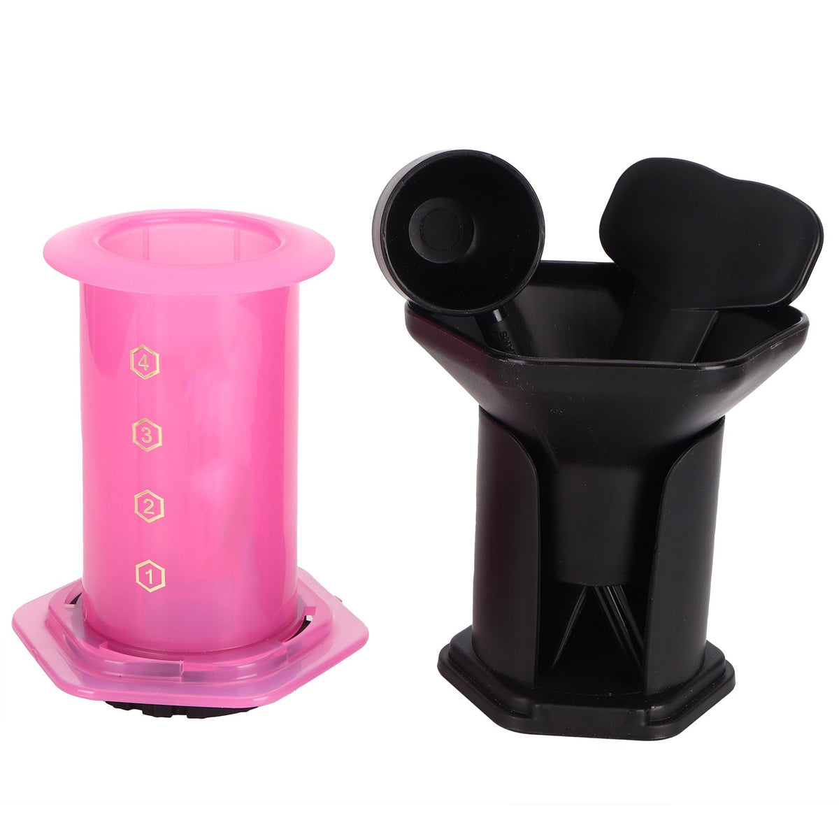 Coffee Press Portable Coffee Maker Household Press Drip Coffee Machine with 400Pcs Filter PaperPink