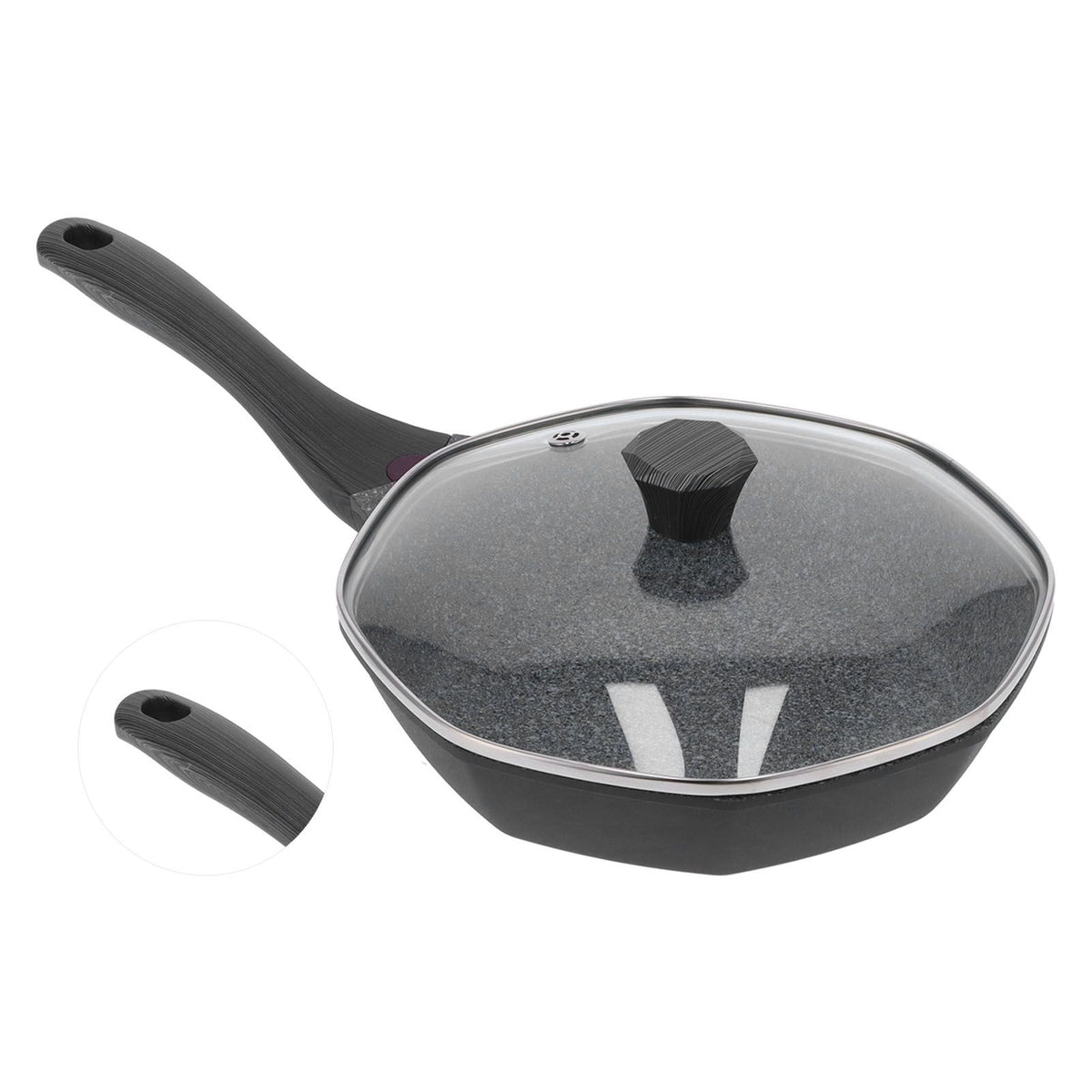 Octagonal Shape Pan NonStick Frying Pan for Induction Cooker Electric Ceramic Stove Gas Stove(Small 28cm 11.0in )
