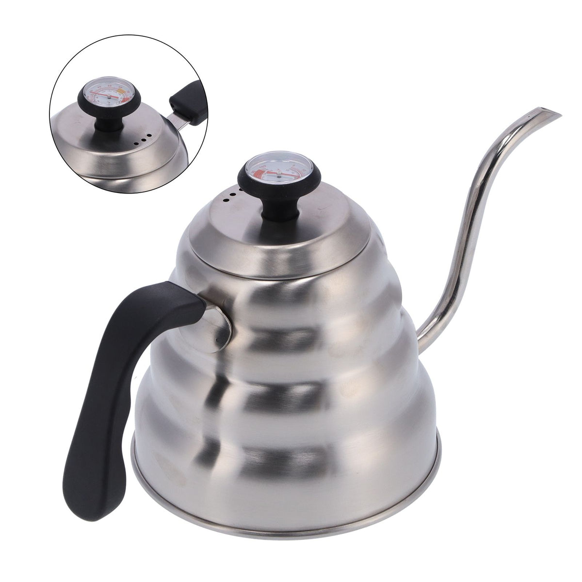 Coffee Pot 1200ML Stainless Steel Pot with Thermometer Gooseneck Hand Coffee Pot Coffee Utensils