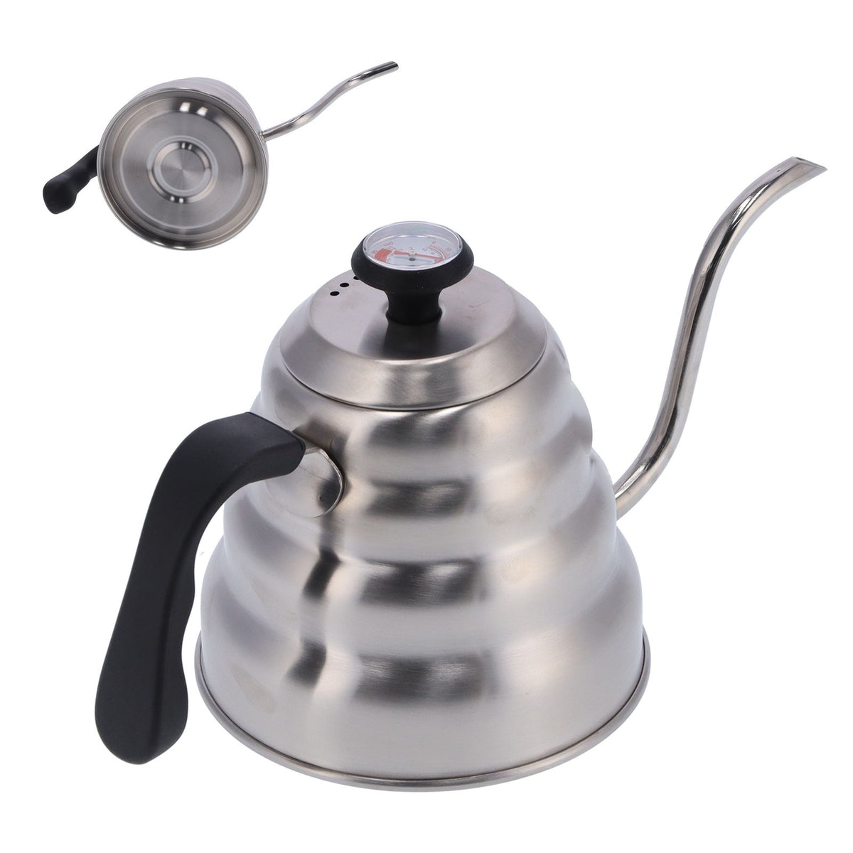 Coffee Pot 1200ML Stainless Steel Pot with Thermometer Gooseneck Hand Coffee Pot Coffee Utensils