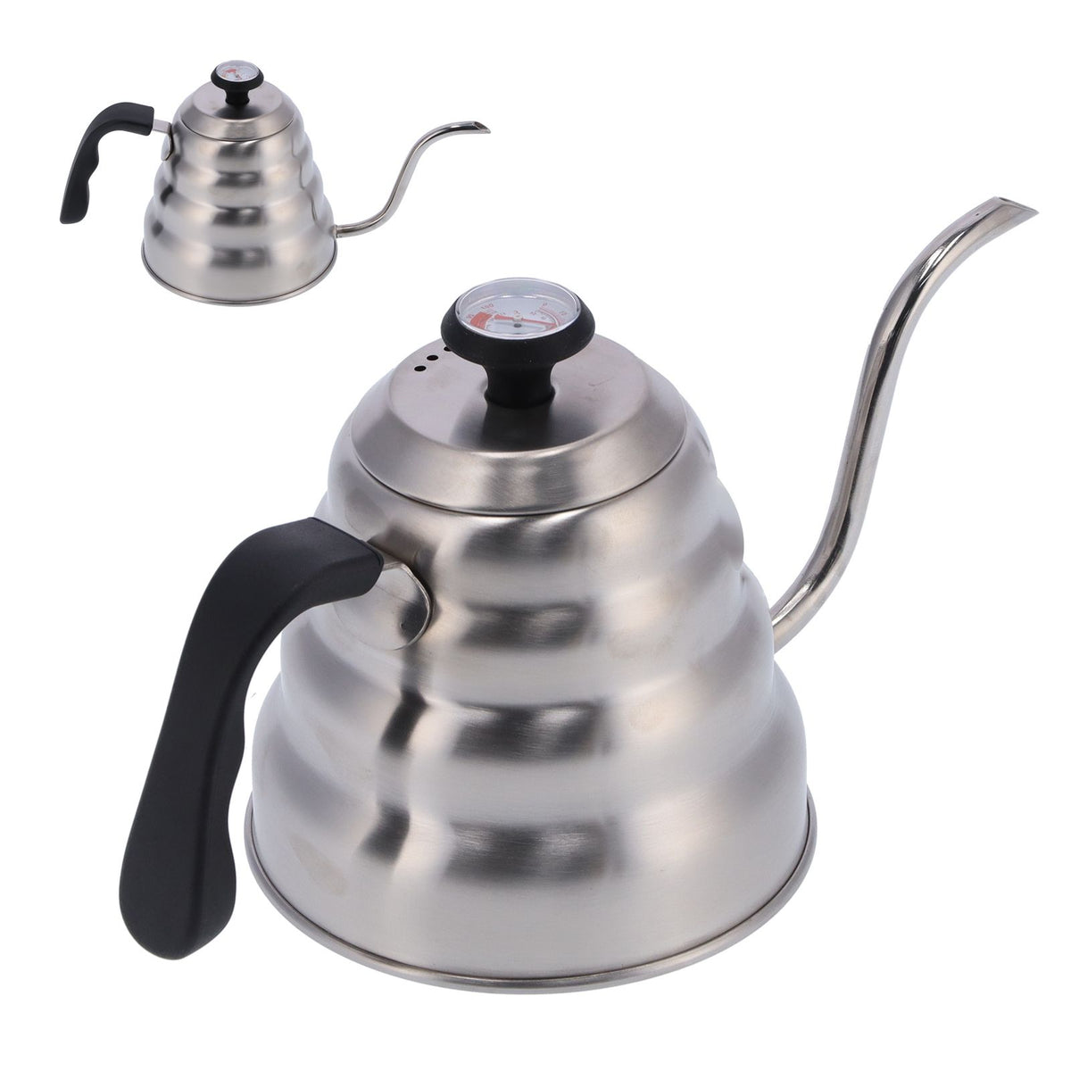 Coffee Pot 1200ML Stainless Steel Pot with Thermometer Gooseneck Hand Coffee Pot Coffee Utensils