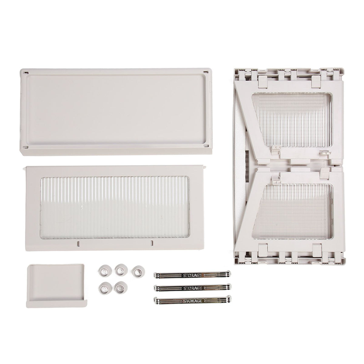 Dish Drying Rack Container with Lid Large Capacity 19x11x13in Sturdy Versatile Dish Drainer for Kitchen Bowls Plates White