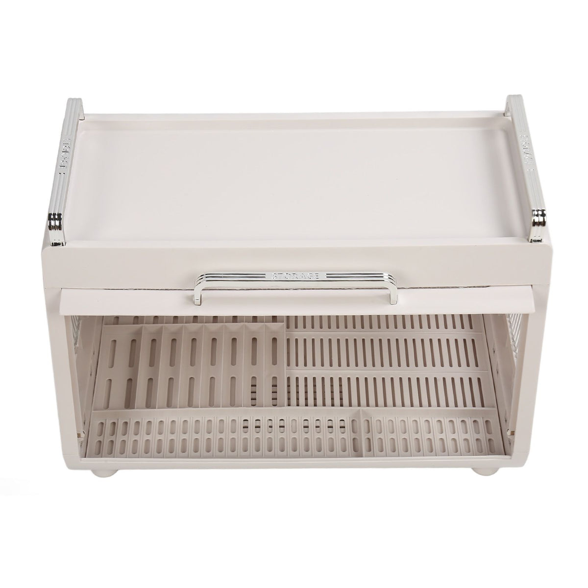 Dish Drying Rack Container with Lid Large Capacity 19x11x13in Sturdy Versatile Dish Drainer for Kitchen Bowls Plates White