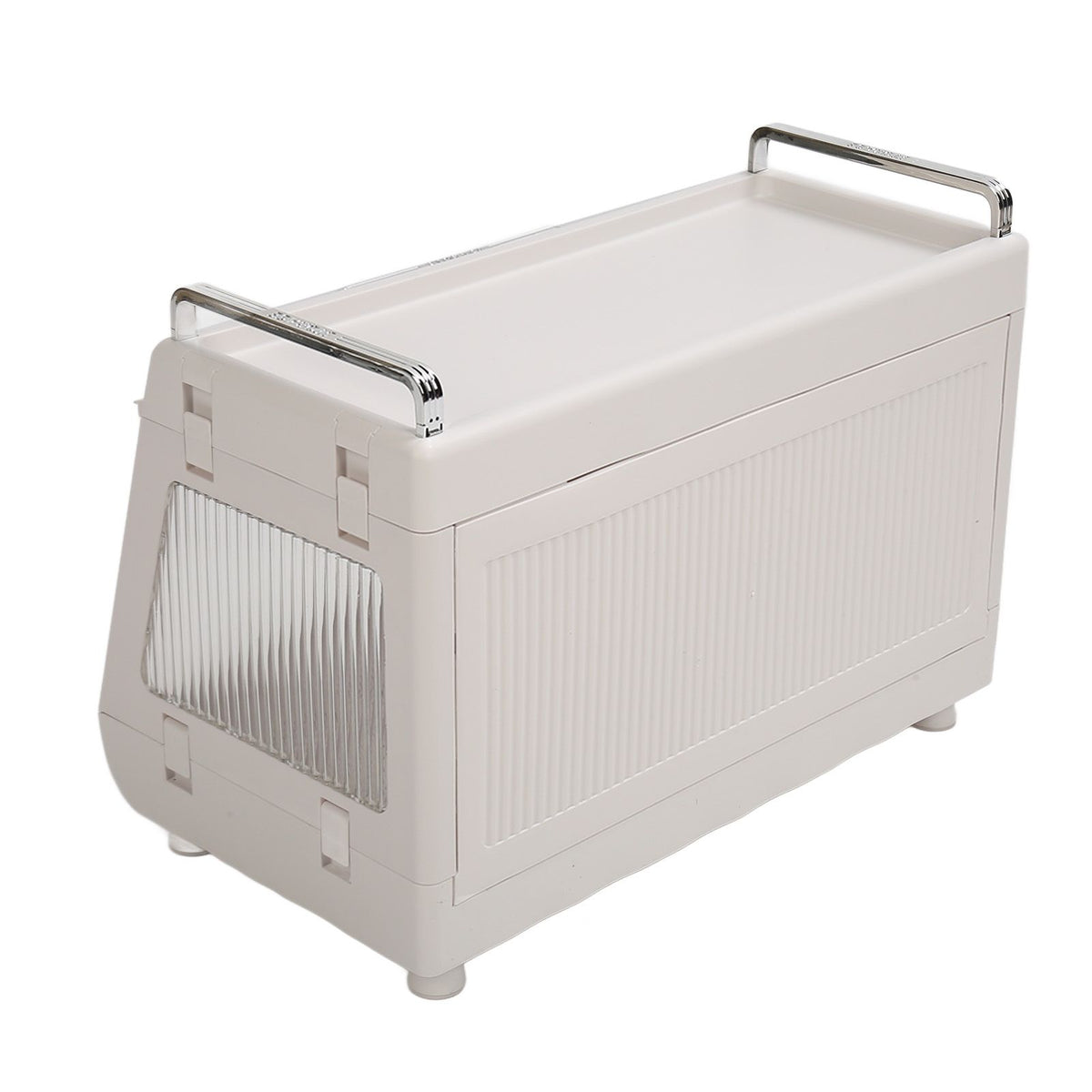 Dish Drying Rack Container with Lid Large Capacity 19x11x13in Sturdy Versatile Dish Drainer for Kitchen Bowls Plates White