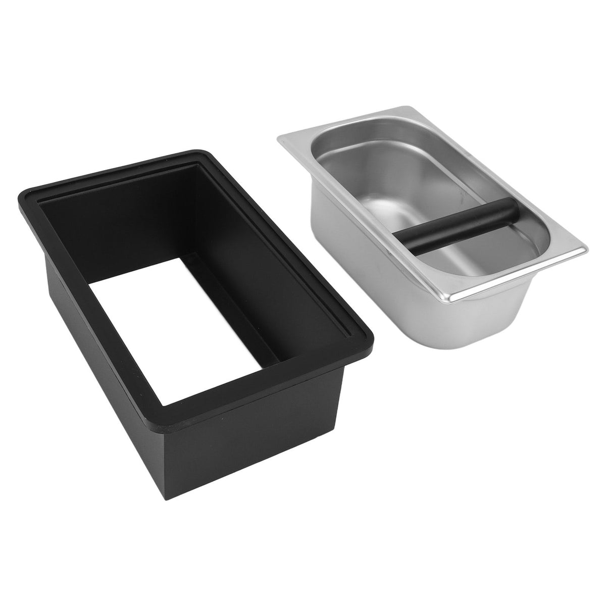 Coffee Knock Box Stainless Steel Plastic Removable Coffee Ground Container with Knock Bar for Home Cafe