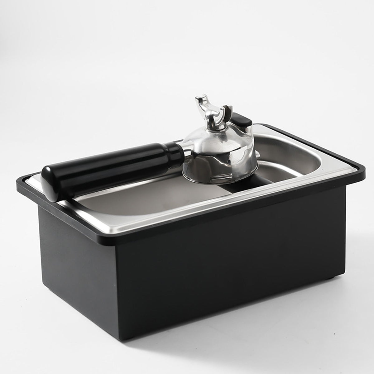 Coffee Knock Box Stainless Steel Plastic Removable Coffee Ground Container with Knock Bar for Home Cafe