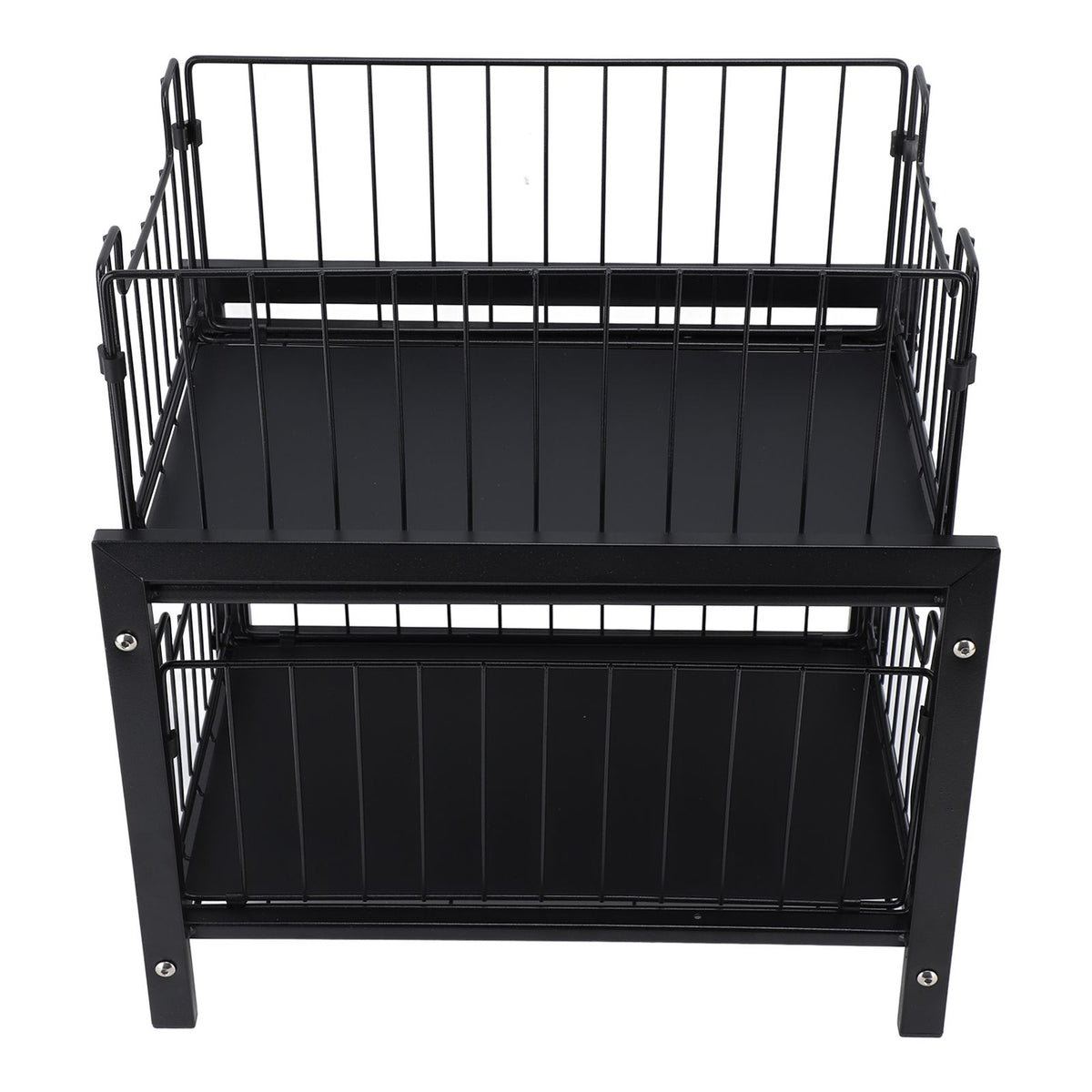 Under Sink Organizer Iron 2 Tier Pull Out Spice Rack Countertop Storage Shelf for Kitchen Bathroom Cabinet