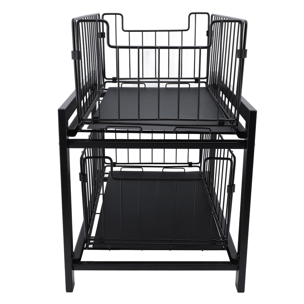 Under Sink Organizer Iron 2 Tier Pull Out Spice Rack Countertop Storage Shelf for Kitchen Bathroom Cabinet