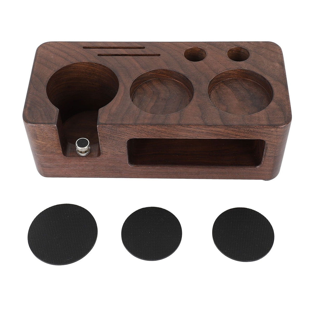 Coffee Tamper Station Wooden Coffee Portafilter Holder Tamping Stand for Home Kitchen Cafe Bar 51mm/2in