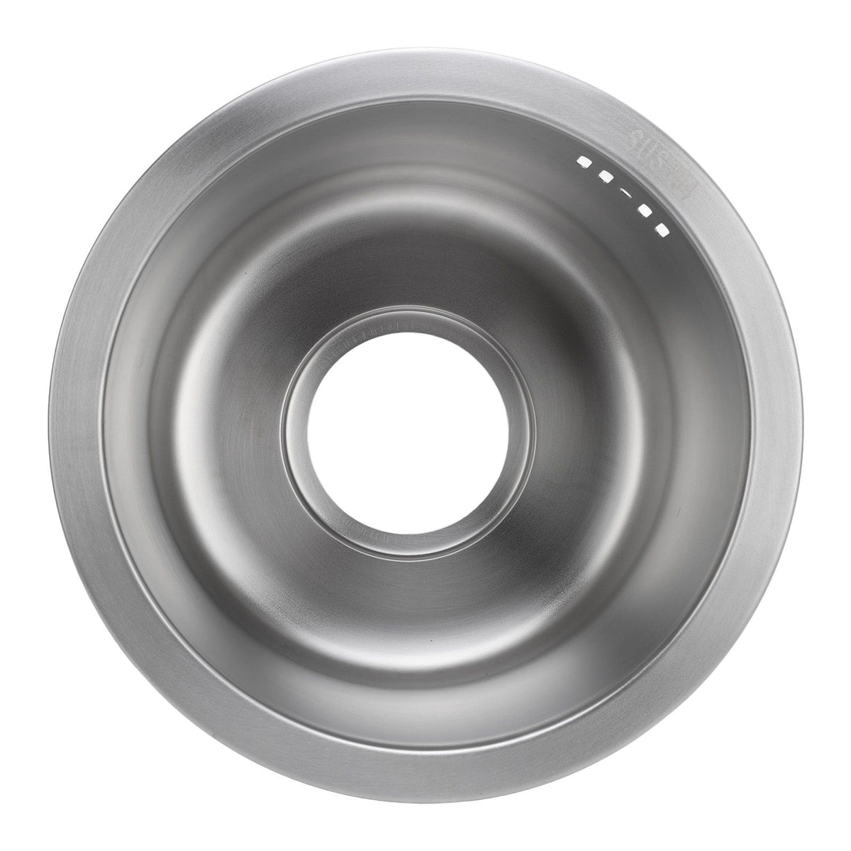 Kitchen Sink Undermount 304 Stainless Steel Single Bowl Mini Round Sink with Strainer 28cm Outer Diameter Brushed