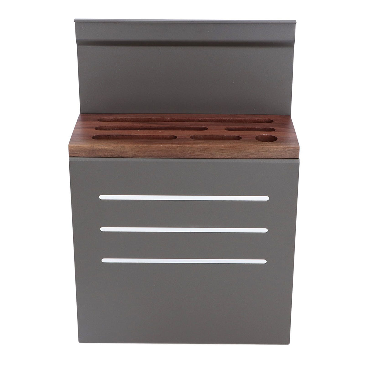 Wall Mount Cutlery Block Rack Aluminium Alloy Multifunctional Kitchen Cutlery Holder Utensil Organizer Silver Gray