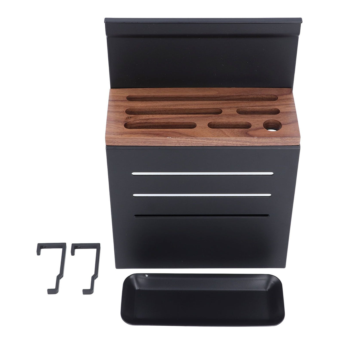 Wall Mount Cutlery Block Rack Aluminium Alloy Multifunctional Kitchen Cutlery Holder Utensil Organizer Matte Black