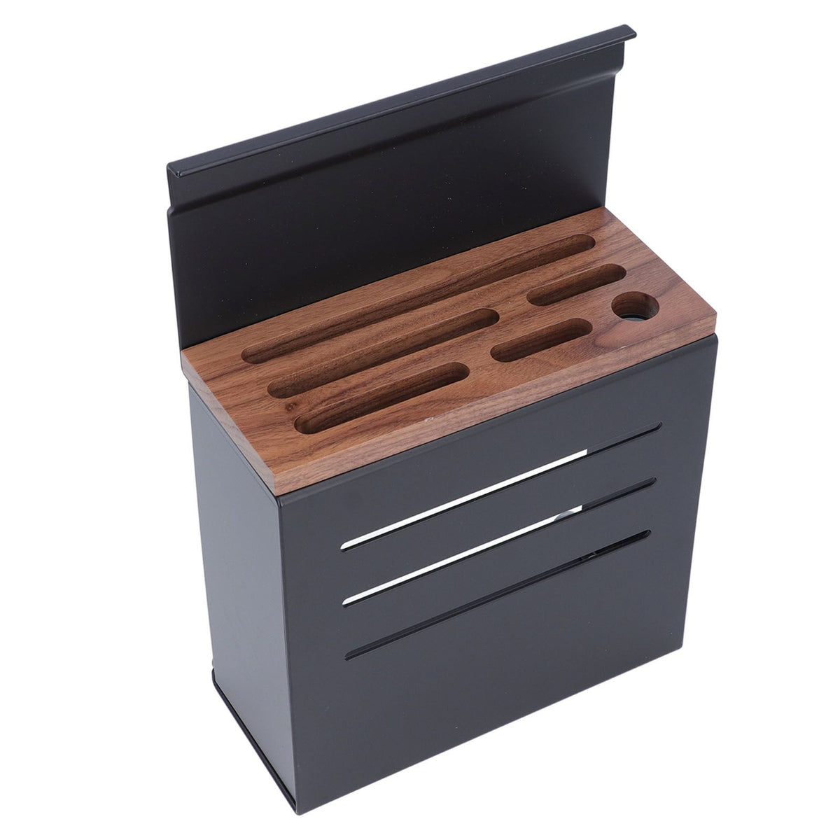 Wall Mount Cutlery Block Rack Aluminium Alloy Multifunctional Kitchen Cutlery Holder Utensil Organizer Matte Black