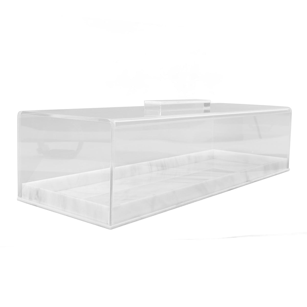 Rectangular Cake Tray Marble Grain Acrylic Multifunctional Dessert Serving Tray with Lid