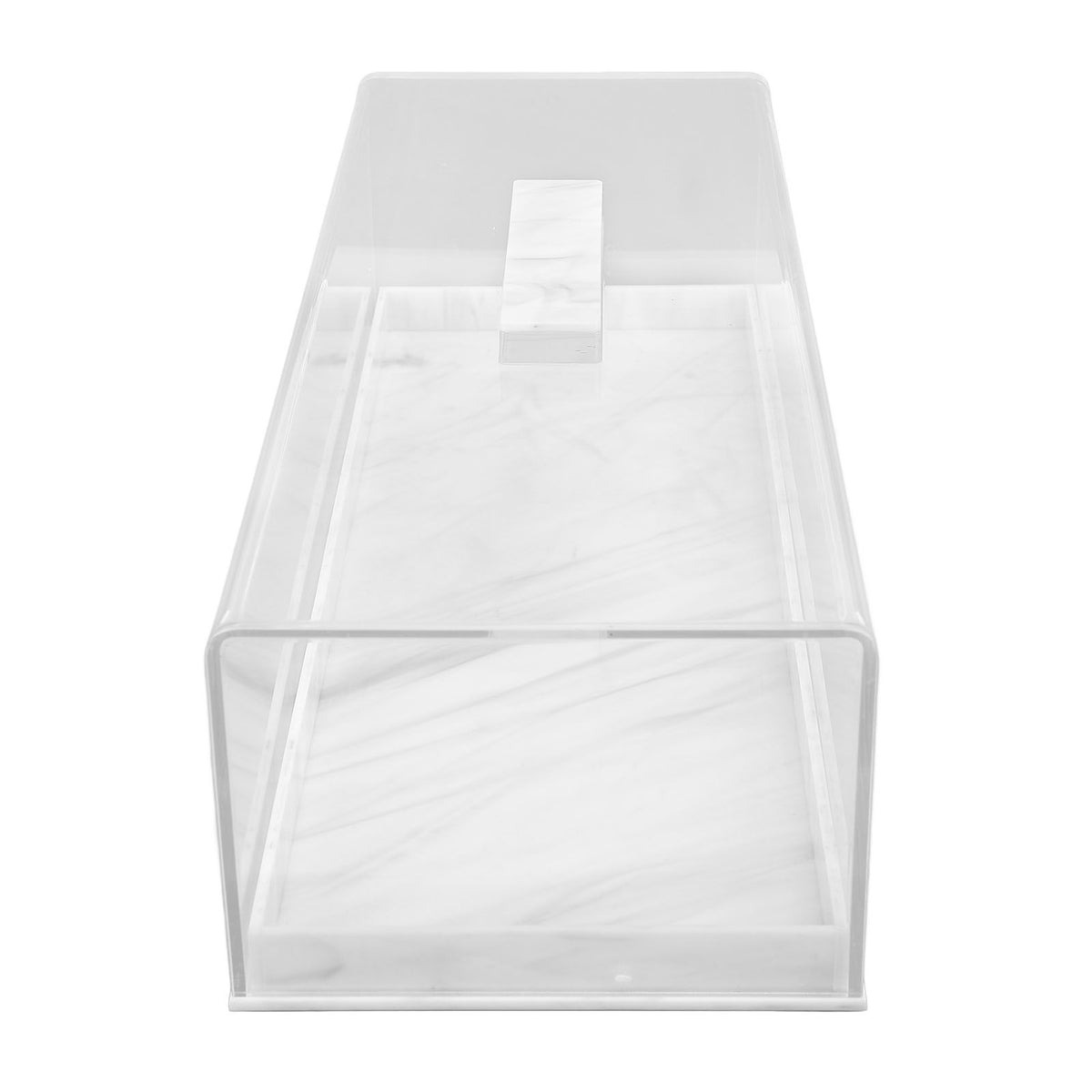 Rectangular Cake Tray Marble Grain Acrylic Multifunctional Dessert Serving Tray with Lid