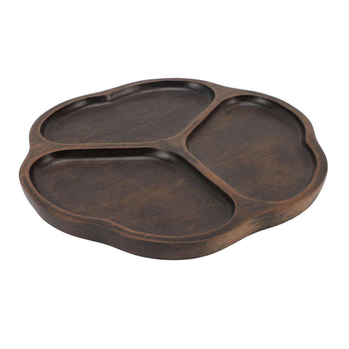 Wooden Tray Divided Serving Tray for Appetizers Snacks Veggie Platter Decorative Sectional Platter for Party Buffet A