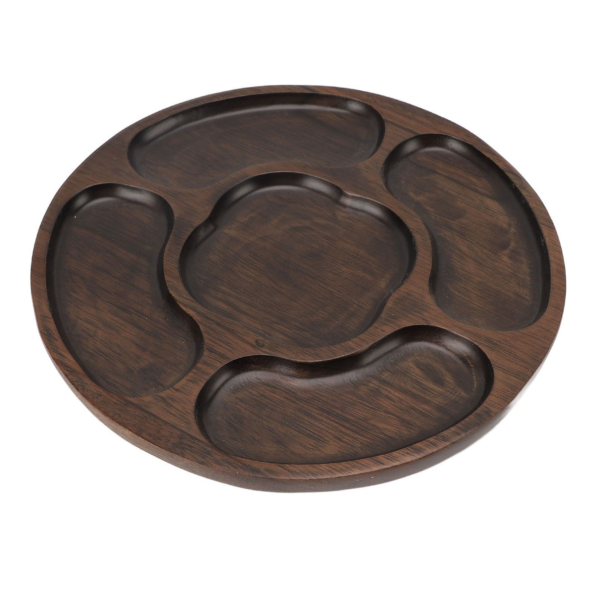 Wooden Tray Divided Serving Tray for Appetizers Snacks Veggie Platter Decorative Sectional Platter for Party Buffet B