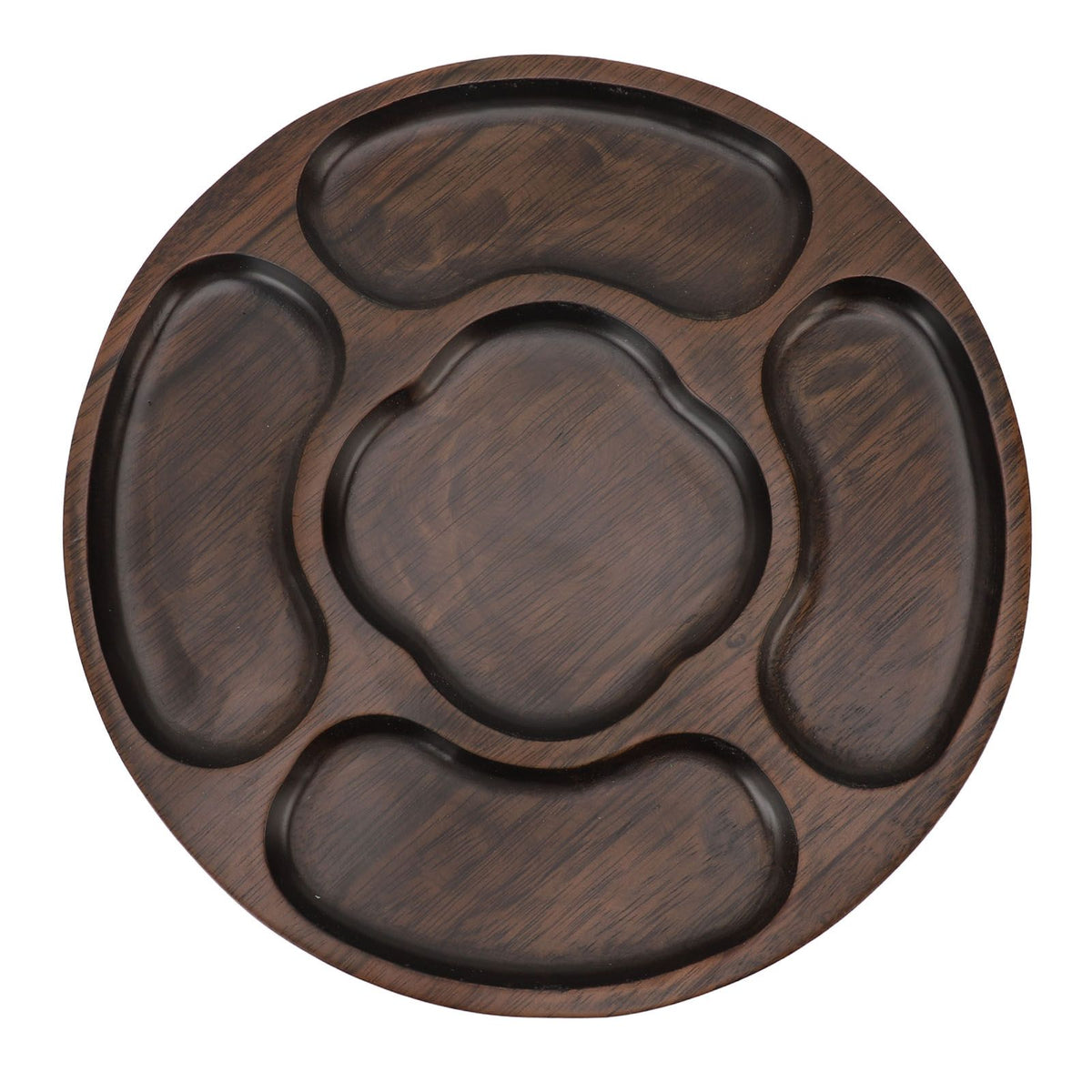 Wooden Tray Divided Serving Tray for Appetizers Snacks Veggie Platter Decorative Sectional Platter for Party Buffet B