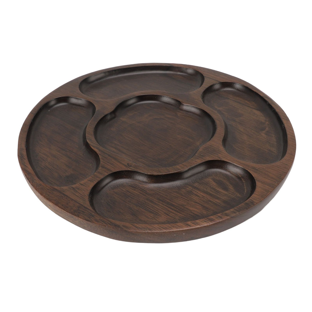 Wooden Tray Divided Serving Tray for Appetizers Snacks Veggie Platter Decorative Sectional Platter for Party Buffet B