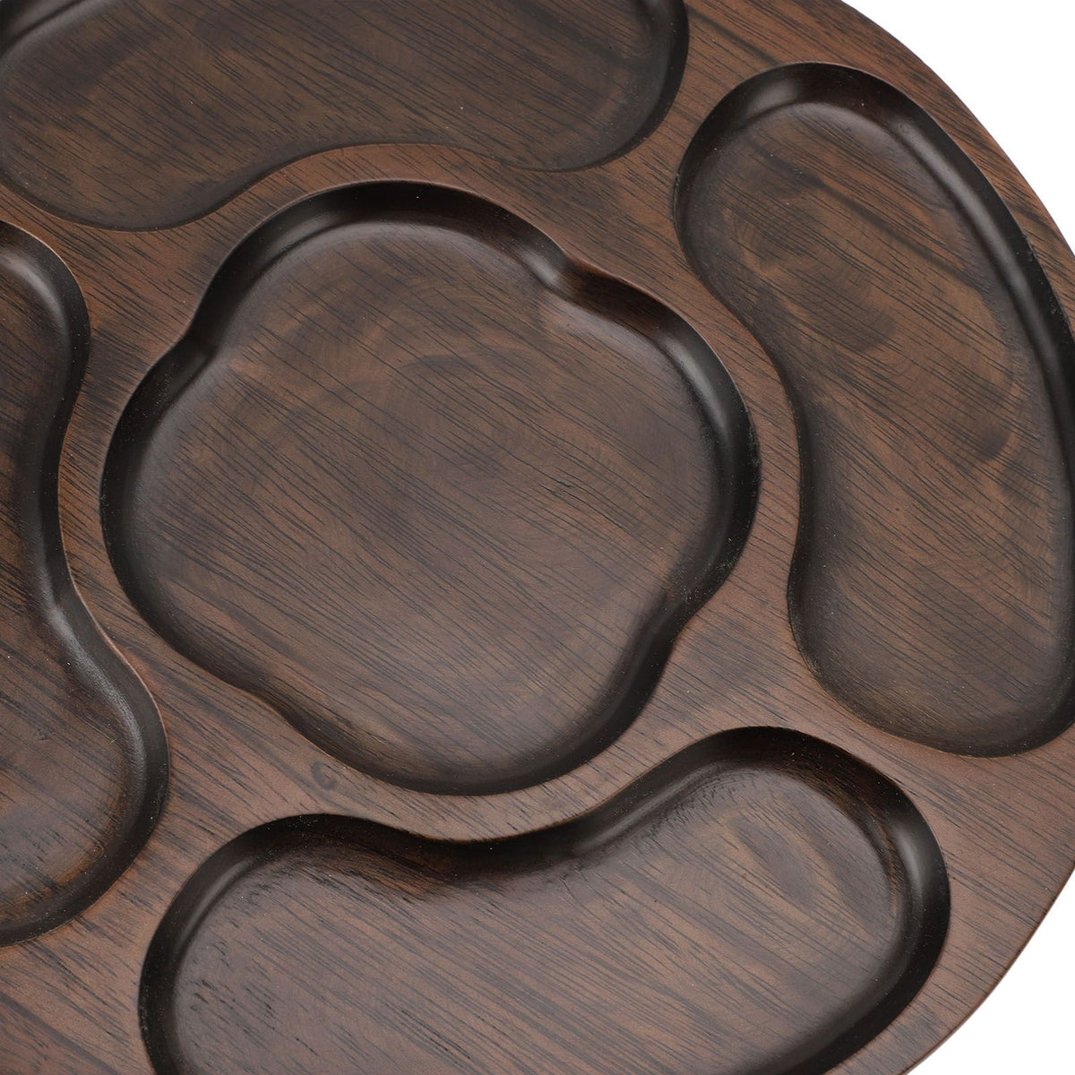Wooden Tray Divided Serving Tray for Appetizers Snacks Veggie Platter Decorative Sectional Platter for Party Buffet B