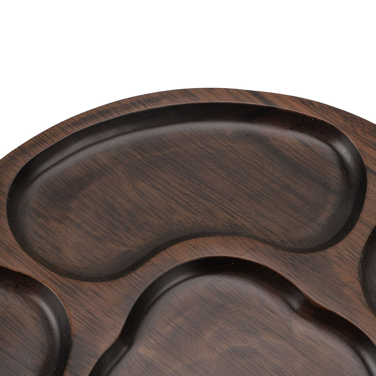 Wooden Tray Divided Serving Tray for Appetizers Snacks Veggie Platter Decorative Sectional Platter for Party Buffet B