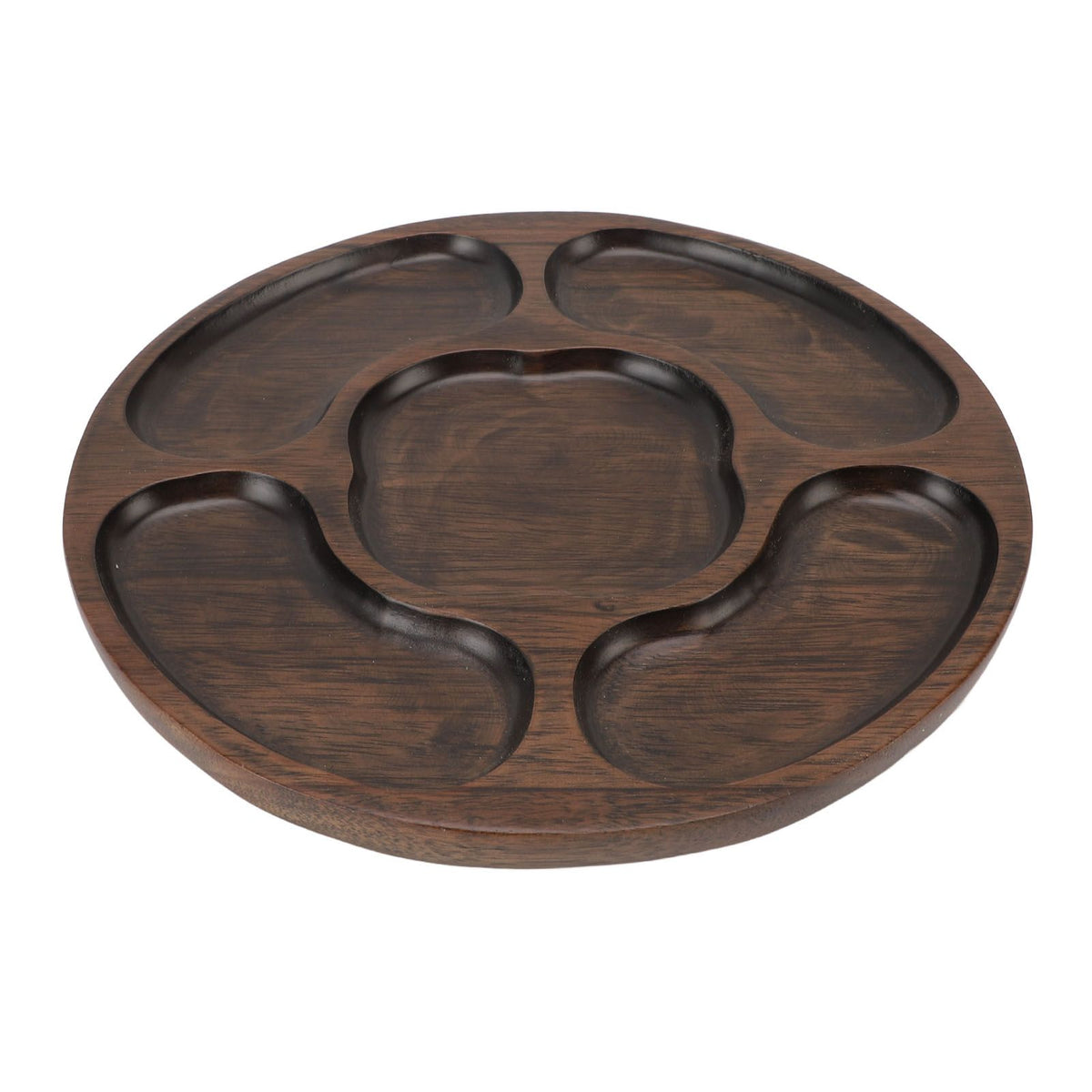Wooden Tray Divided Serving Tray for Appetizers Snacks Veggie Platter Decorative Sectional Platter for Party Buffet B