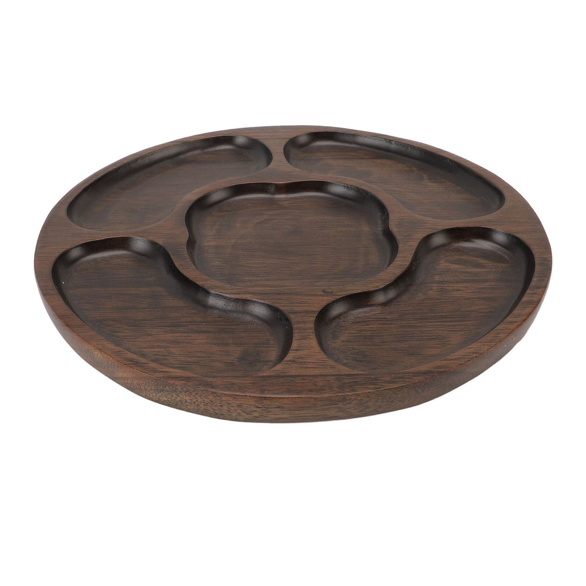 Wooden Tray Divided Serving Tray for Appetizers Snacks Veggie Platter Decorative Sectional Platter for Party Buffet B