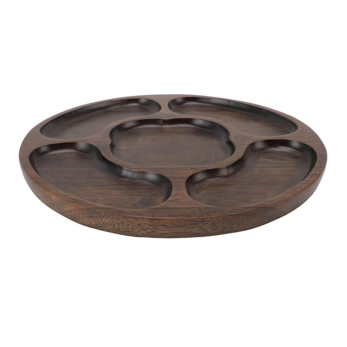 Wooden Tray Divided Serving Tray for Appetizers Snacks Veggie Platter Decorative Sectional Platter for Party Buffet B