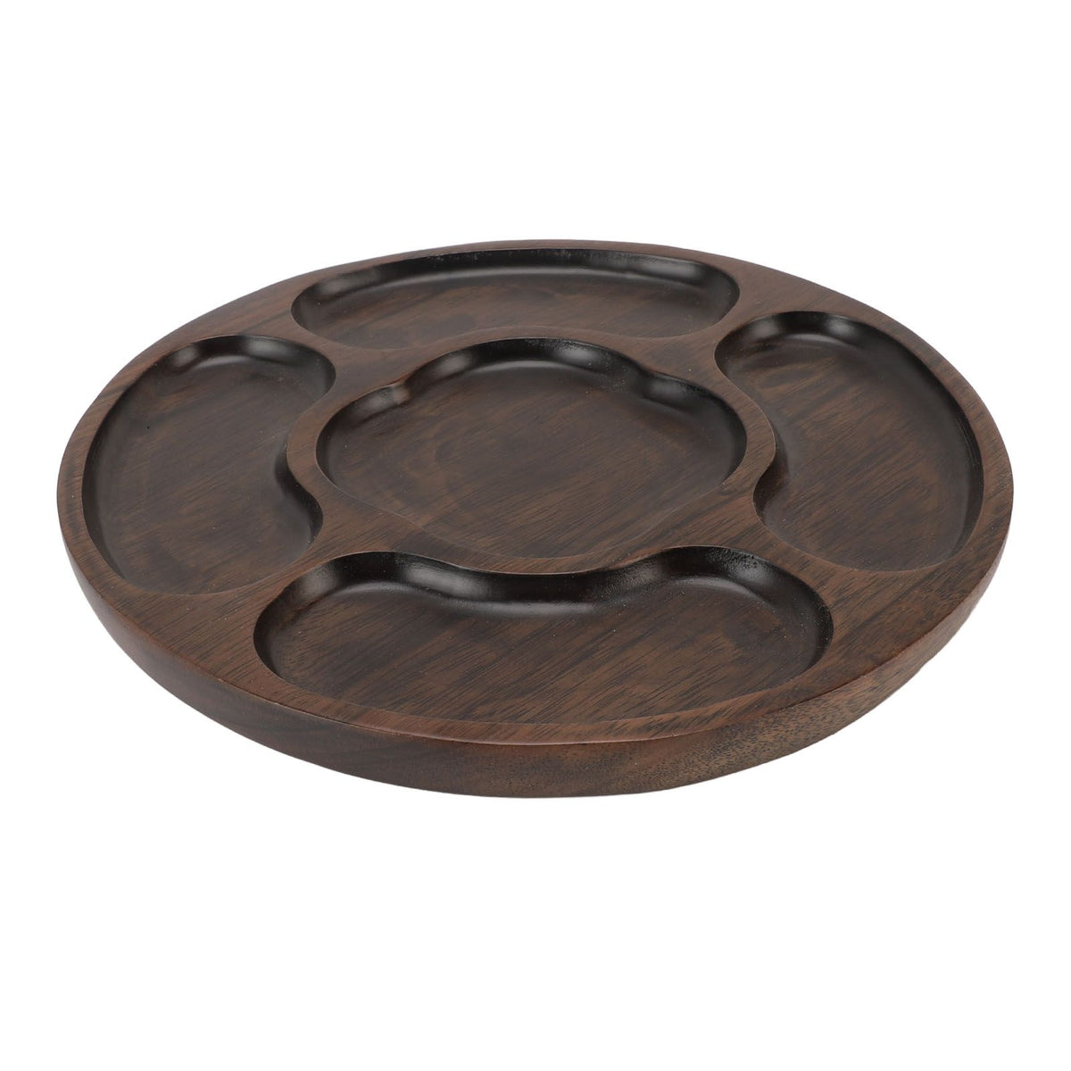 Wooden Tray Divided Serving Tray for Appetizers Snacks Veggie Platter Decorative Sectional Platter for Party Buffet B