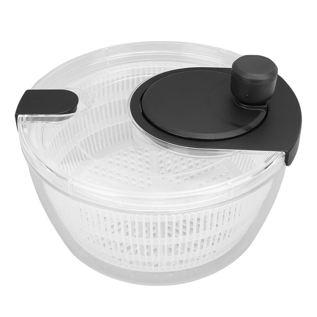 Manual Salad Dehydrator Transparent Plastic Hand Crank Vegetable Washer Dryer Drainer for Kitchen Tool