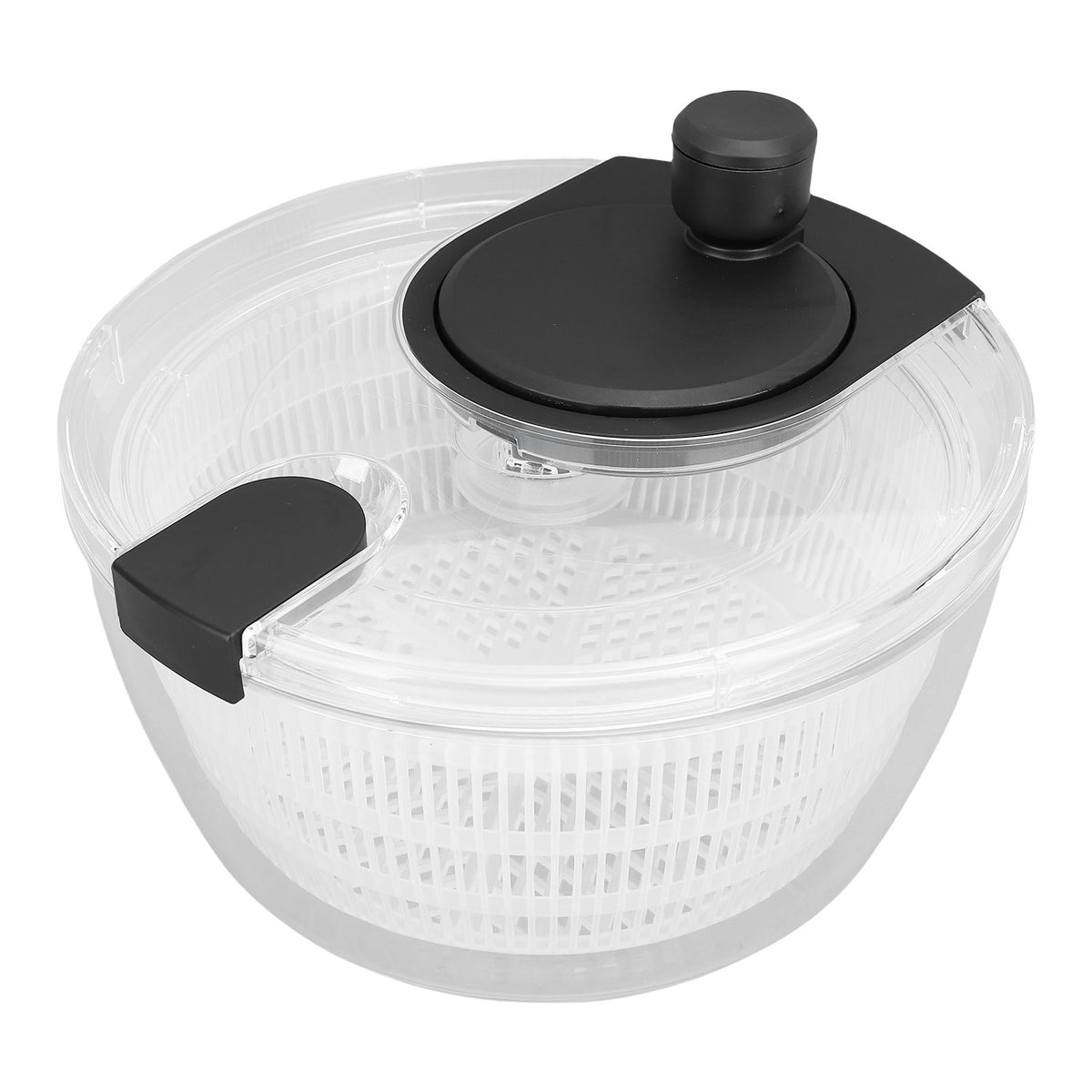 Manual Salad Dehydrator Transparent Plastic Hand Crank Vegetable Washer Dryer Drainer for Kitchen Tool