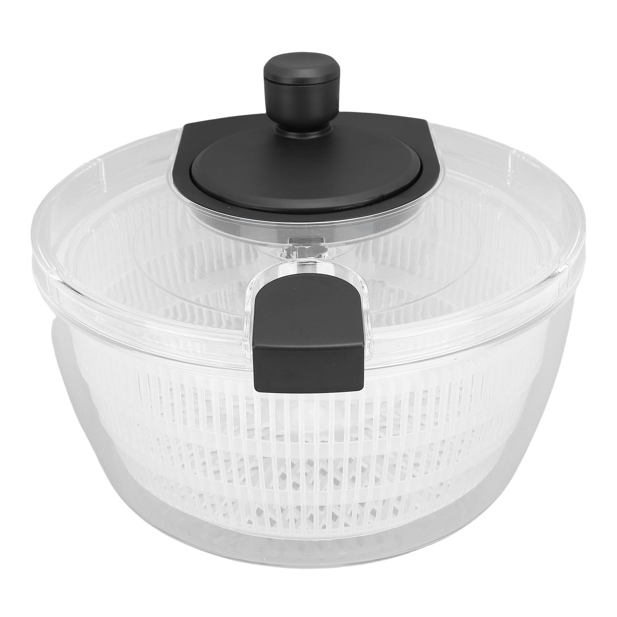 Manual Salad Dehydrator Transparent Plastic Hand Crank Vegetable Washer Dryer Drainer for Kitchen Tool