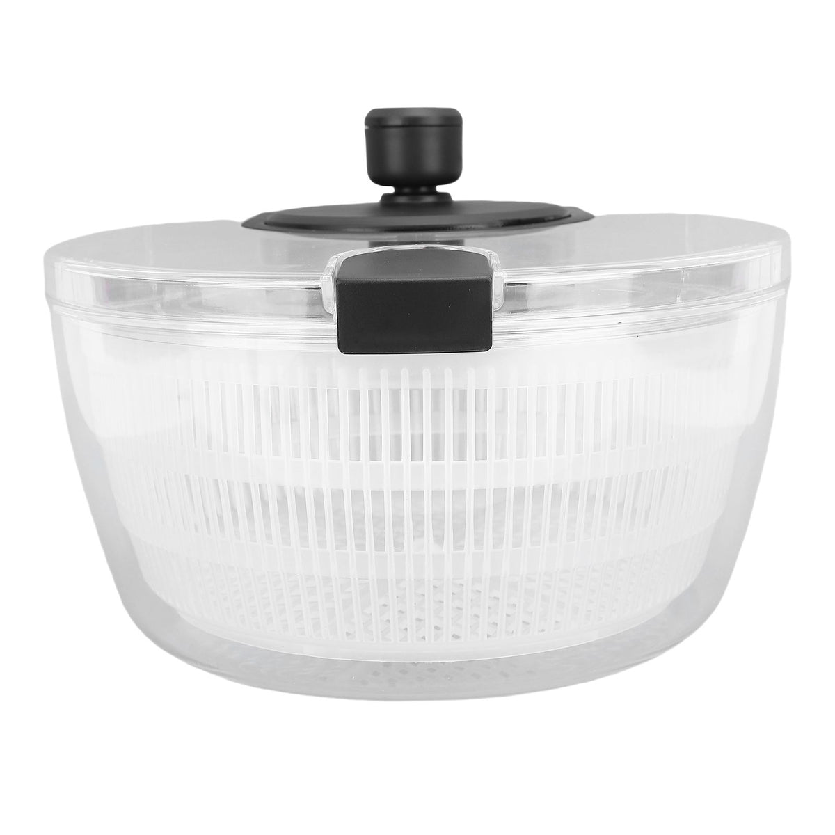 Manual Salad Dehydrator Transparent Plastic Hand Crank Vegetable Washer Dryer Drainer for Kitchen Tool
