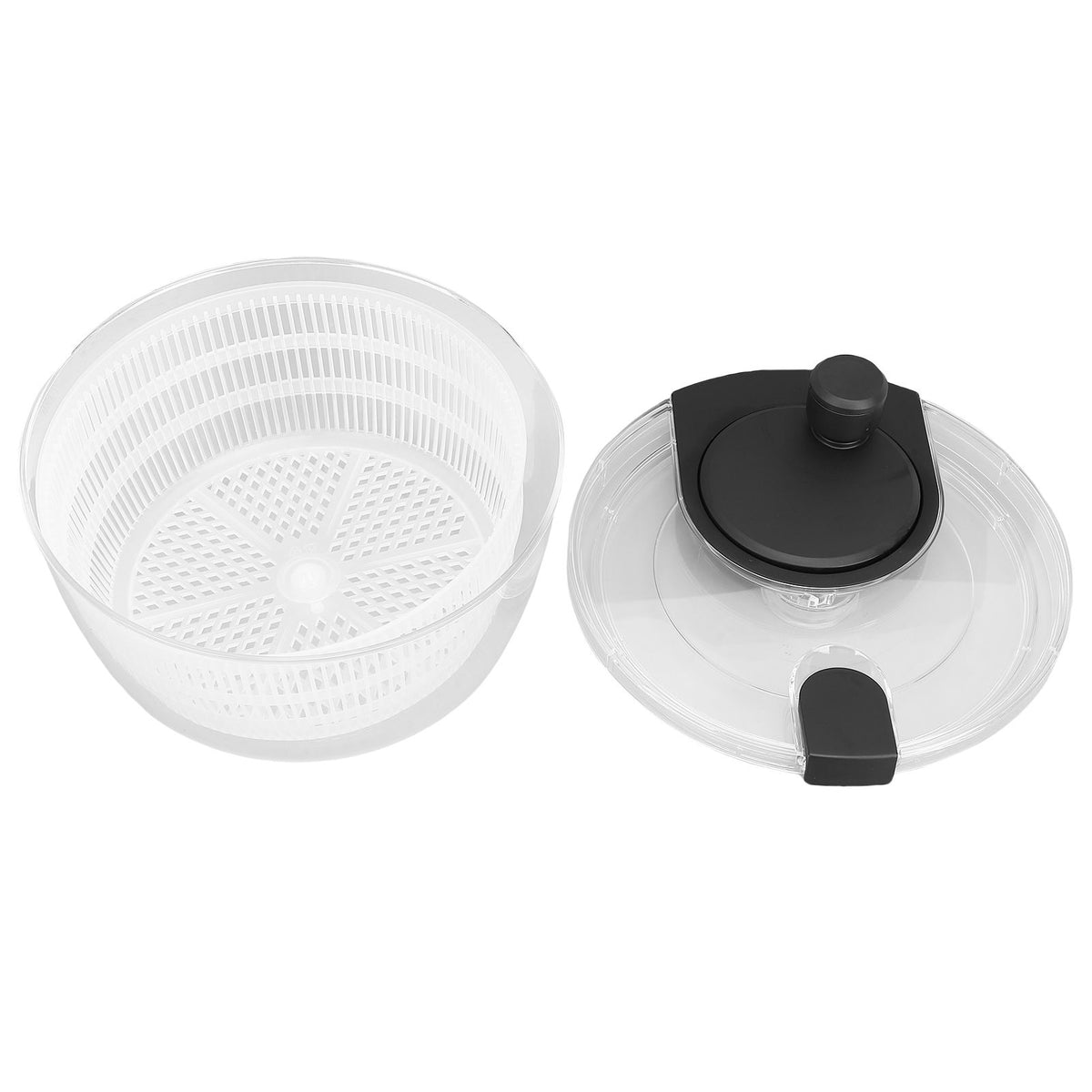 Manual Salad Dehydrator Transparent Plastic Hand Crank Vegetable Washer Dryer Drainer for Kitchen Tool