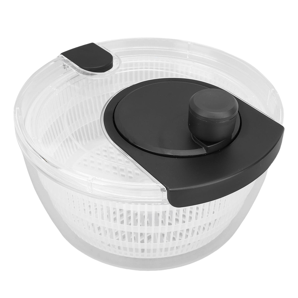 Manual Salad Dehydrator Transparent Plastic Hand Crank Vegetable Washer Dryer Drainer for Kitchen Tool