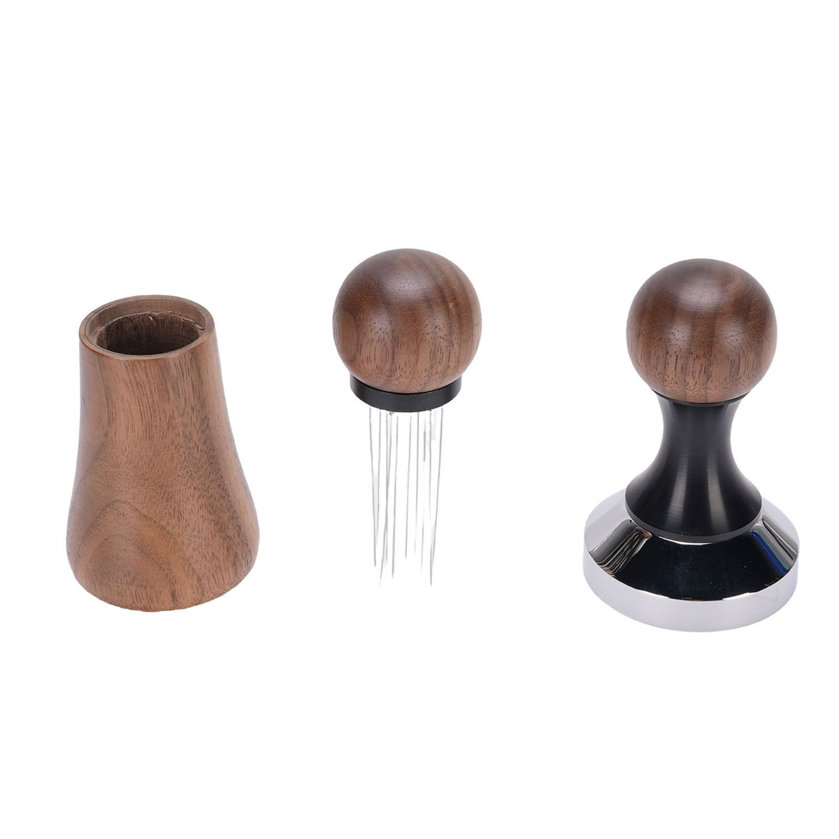 Needle Type Coffee Distributor Stainless Steel Walnut Wood Coffee Tamper for Coffee Machine Supplies 58mm / 2.28in