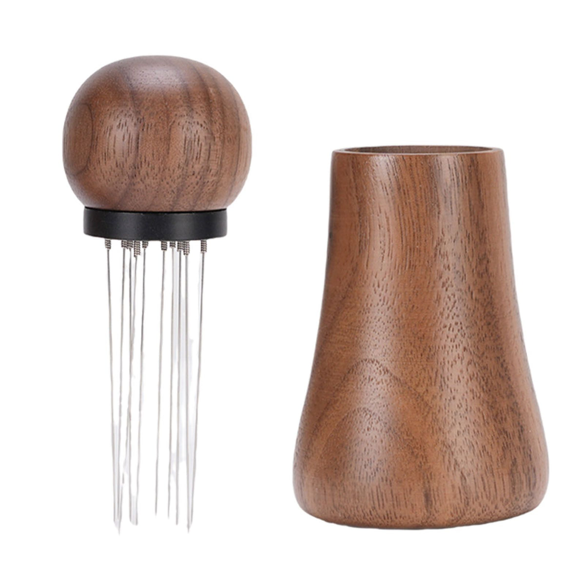 Needle Type Coffee Distributor Stainless Steel Walnut Wood Coffee Tamper for Coffee Machine Supplies 58mm / 2.28in