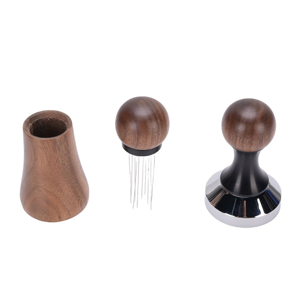 Needle Type Coffee Distributor Stainless Steel Walnut Wood Coffee Tamper for Coffee Machine Supplies 58mm / 2.28in