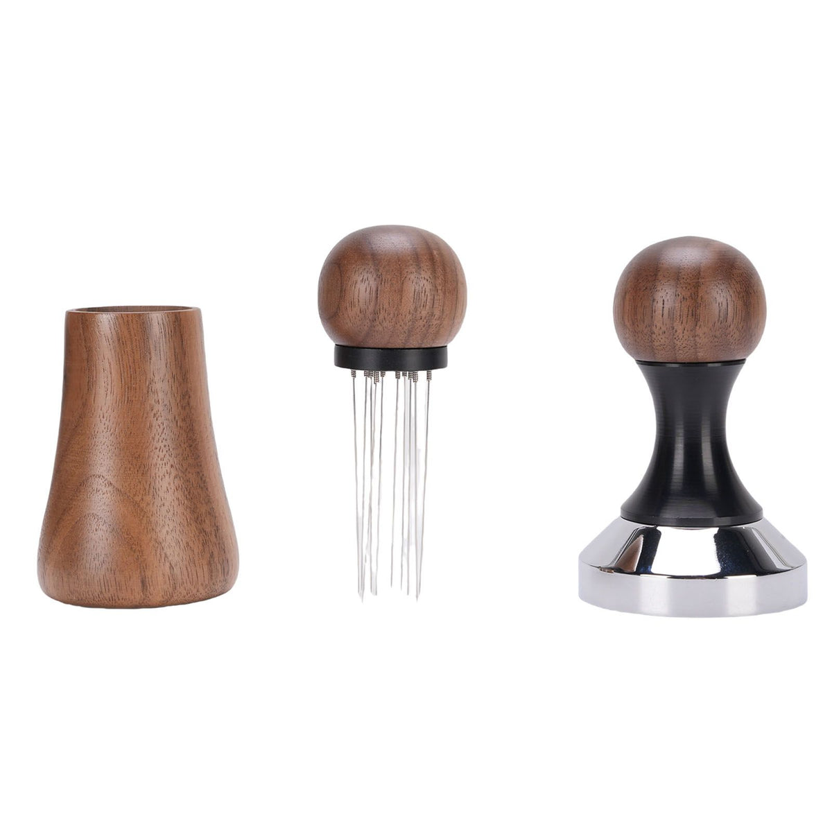 Needle Type Coffee Distributor Stainless Steel Walnut Wood Coffee Tamper for Coffee Machine Supplies 58mm / 2.28in