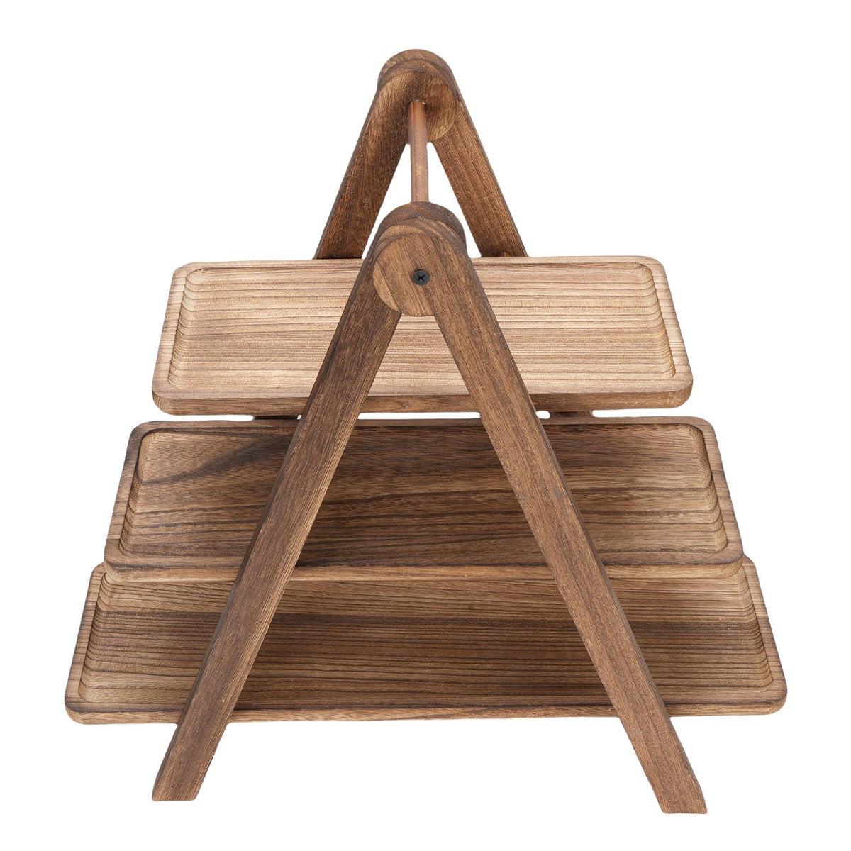 Wood 3 Tier Serving Tray Cupcake Display Rectangle Platter Wooden Farmhouse Tiered Tray